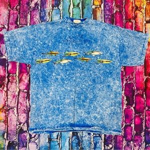 Shark Reef Aquarium Mandalay Bay  T-Shirt Blue Shark stone wash size XXL